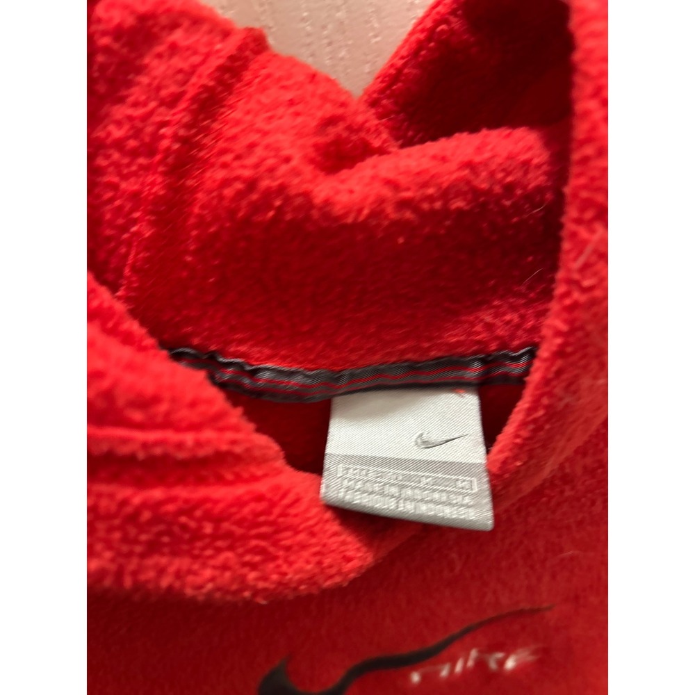 Vintage Nike Red Fleece Pullover Hoodie Embroidered Swoosh Logo Youth Medium - Picture 5 of 7